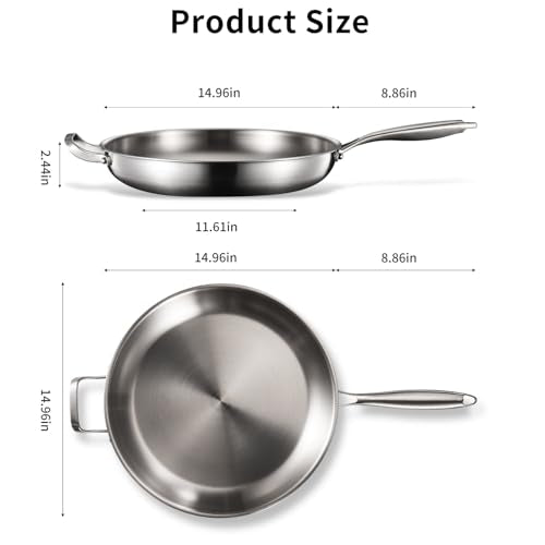 Tri Ply Stainless Steel Pan (14")