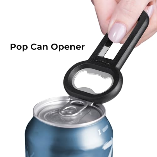 Magnetic Bottle Opener Pop Can Opener for Refrigerator (Black-1 Pack)