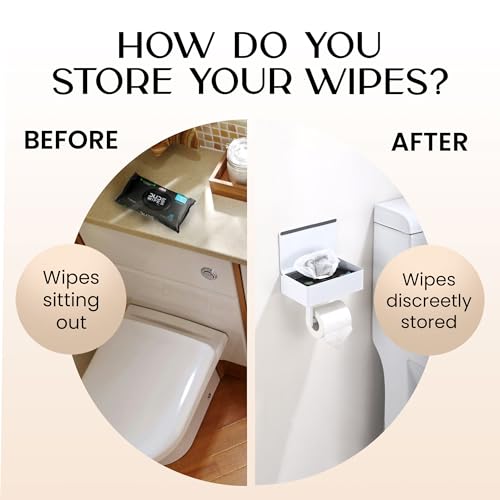 Day Moon™ Toilet Paper Holder with Shelf (White)