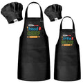 R HORSE Adult Kid Apron and Chef Hat Set (Black)