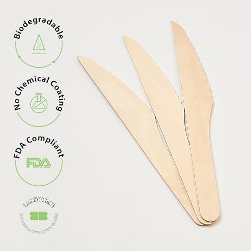 Wooden Knives 1000 Pieces Bulk Pack (1000 Knives)