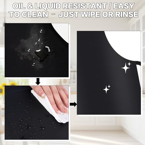 4 Pack Waterproof Vinyl Apron (Black)