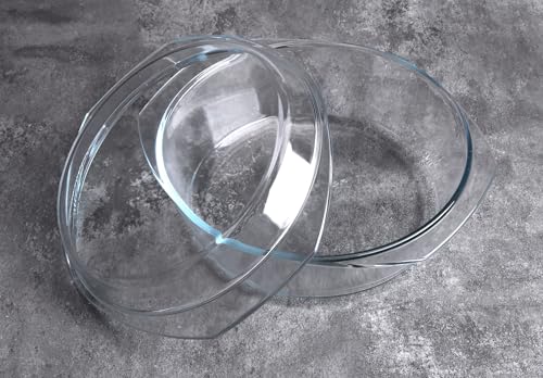 Round Tempered Glass Casserole Dish with Lid (2.5QT)