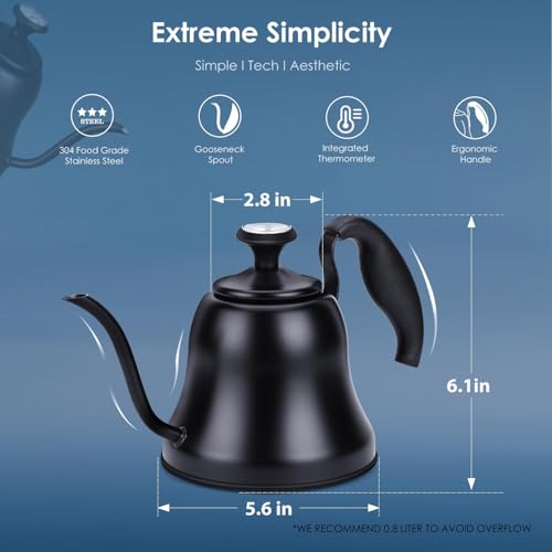 Tea Kettle with Thermometer (Matte Black（with Thermometer）)