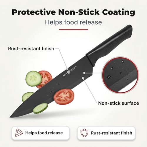 15 Piece Kitchen Knife Set with Block (Black)
