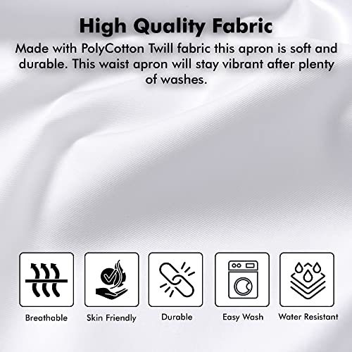 Waitress Apron with Pocket (White - Pack of 3)