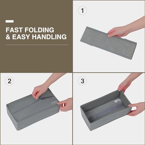 Drawer Organizers for Clothing (Gray / 12 Pack)