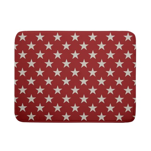 Patriotic July of 4th Red Star Dish Drying Mat for Kitchen Counter 18x24 Memorial Independence Day Absorbent Reversible Microfiber Drying Mats Kitchen Countertop Protector Dishes Drainer Rack Pad