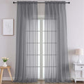 Extra Long Charcoal Grey Sheer Curtains 108 Inches Long 2 Panels (Charcoal Grey / 59"W x 108"L (Pack of 2))