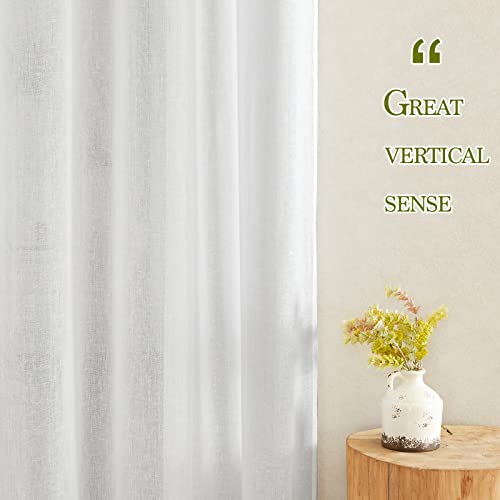 White Living Room Curtains Extra Long 135 inches Long (52"W x 135"L (Pack of 2) / White)