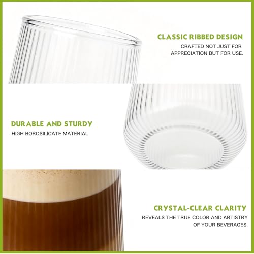 Borosilicate Drinking Glasses Set of 6 (clear-16oz)