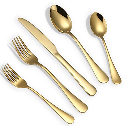 Gold Silverware Set for 4 (Gold)