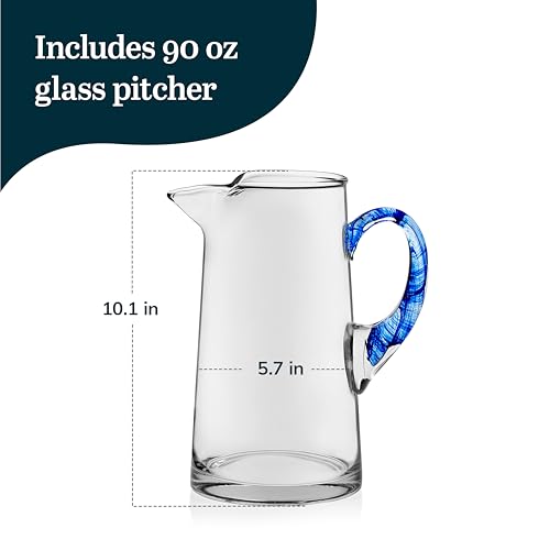 Cabos Glass Water Pitcher (Cabos Blue)