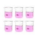 6pcs 600ml Upgrated Thick Glass Beakers (6pcs of Vol.600ml)