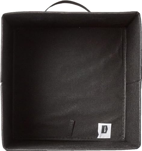 Collapsible Fabric Storage Bins Organizer with Handles (Black / 10.5"x10.5"x11")