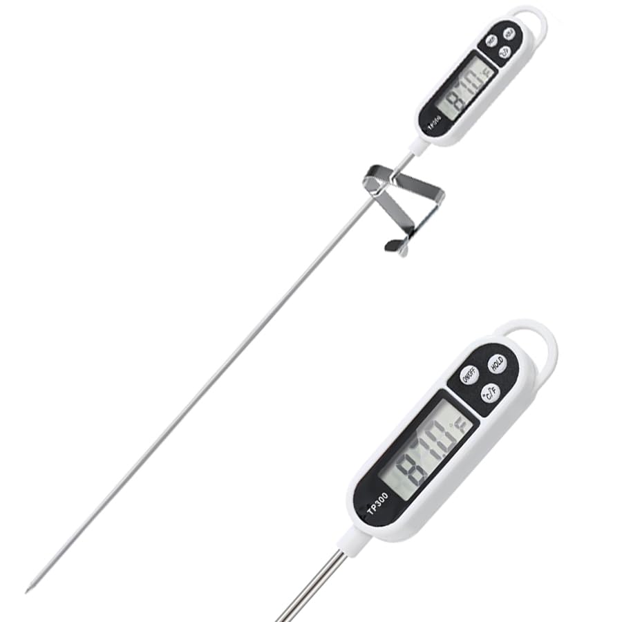 Candy Thermometer Digital Instant Read for Meat Kitchen Cooking Food Oil Deep Fry BBQ Grill Smoker (14.4in-white)