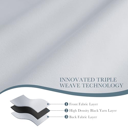 Blackout Curtains Thermal Insulated Window Treatment Panels Back Tab (Greyish White / 70"W x 63"L (Pack of 2))