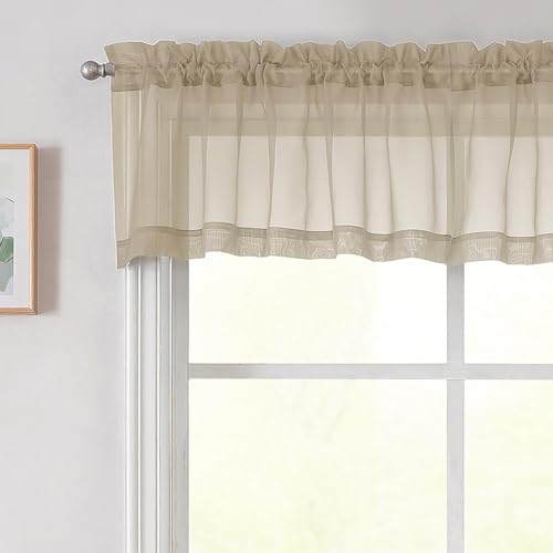 Taupe Valances for Windows (Taupe / 42"W x 14"L (Pack of 2))
