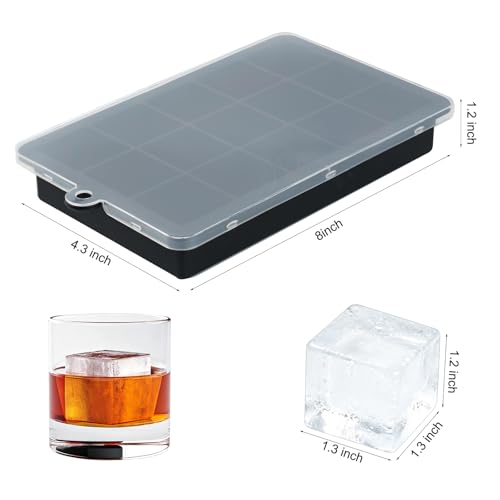 Premium Silicone Ice Cube Trays with Lid (Black)