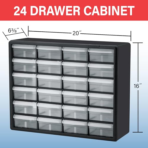 24 Drawer Plastic Storage Cabinet (Yellow / 24 Drawer / 1 Pack)