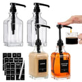 16 oz 4 Pack Glass Coffee Syrup Dispenser with 1 (Black Pump-4 Pack)