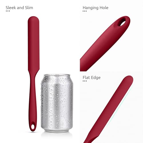 Skinny Silicone Jar Spatula Scraper (Red / 9.72 in)