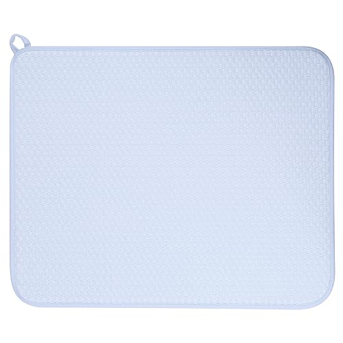 12 * 16 inch Microfiber Dish Drying Mat (Light Blue / 12" x 16")