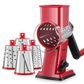 Upgraded Rotary Cheese Grater Hand Crank (Red / 4 Blades)