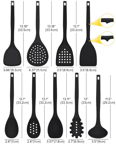 Silicone Cooking Utensils Set (Black)