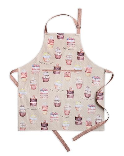 Aprons for women with Pocket 100% Cotton Pack of 1 (098 - Cakes)