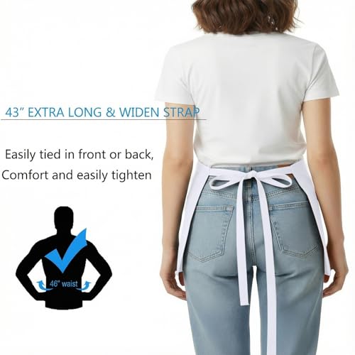 Waist Apron with 3 Pockets (A-1 Pack White)