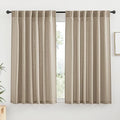 Linen Semi Sheer Curtains 63 inch Length for Living Room Office (Khaki / 52"W x 63"L (Pack of 2))