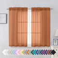 Orange Sheer Curtains 45 inches Long (42"W x 45"L (Pack of 2) / Orange)
