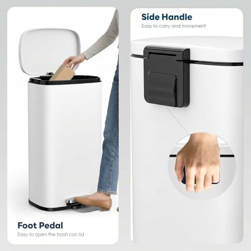 13.2 Gal Kitchen Trash Can (White / 13.2 Gal)