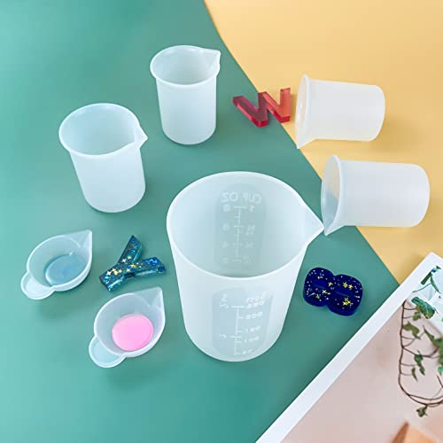 7 PCS Silicone Measuring Cups Kits (250ML+100ML*4)