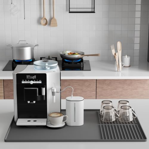 Silicone Coffee Mat with Raised Edges (Gray / 11.8" x 19.7")