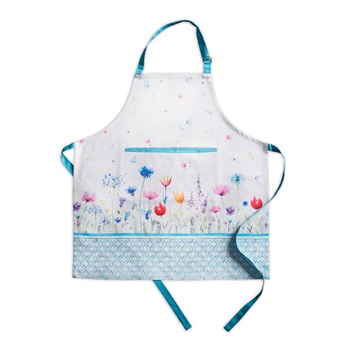Aprons for women with Pocket 100% Cotton Pack of 1 (068 - Flower in the Field)