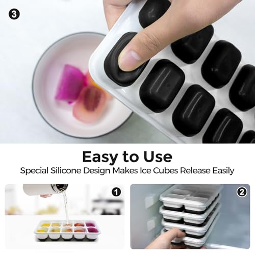 Ice Cube Tray with Lids (Night Black / 4Pack-7.2"*4.1"*1.3")