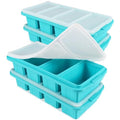 Silicone Freezer Tray With Lid (4Pack-Aqua)