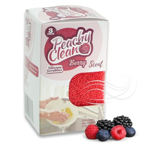 Silicone Dish Sponge Scrubbers (Pack of 3 / Fresh Berry)