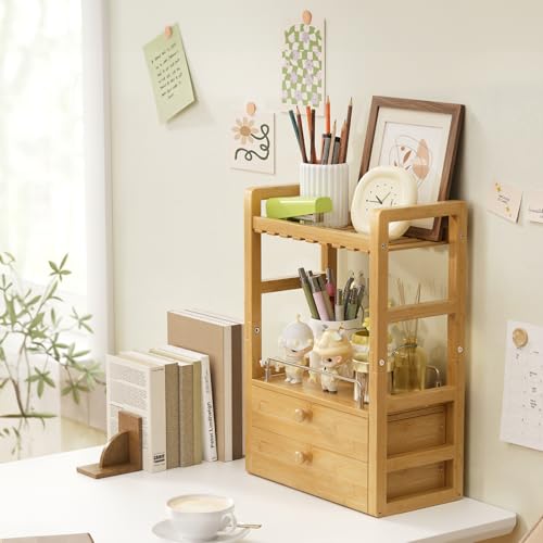 Bamboo Bathroom Counter Organizer (Natural Color)