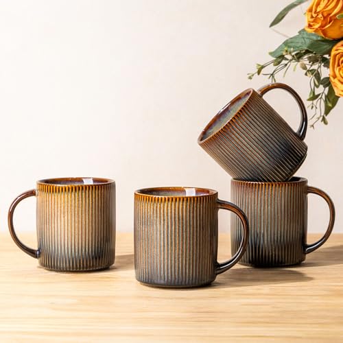 Ceramic Coffee Mugs Set of 4 (Cocoa Mocha / 14 OZ (Set of 4))