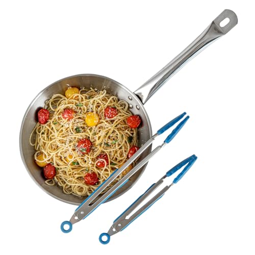 Blue Stainless Steel Kitchen Tong Set (Set / Blue)