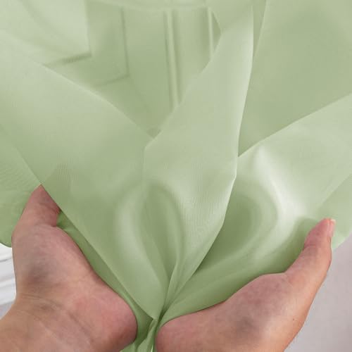 Light Green Sheer Curtains 84 Inches Long 2 Panels (Light Green / 59"W x 84"L (Pack of 2))