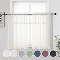 Short Sheer Curtains 30 Inches 2 Panels Set (Ivory / 42"W x 30"L (Pack of 2))