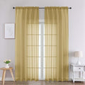Gold Sheer Curtains 90 Inches Long 2 Panels (Gold / 59"W x 90"L (Pack of 2))