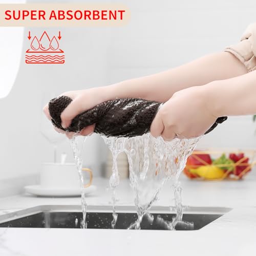 100% Cotton Waffle Weave Kitchen Dish Towels 12 (Dark Brown / 13 X 28 - 12 Pack)