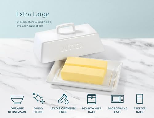 Ceramic Butter Dish with Lid (White)