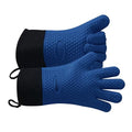 BBQ Gloves Heat Resistant Oven Mitts (Royal Blue / Large)