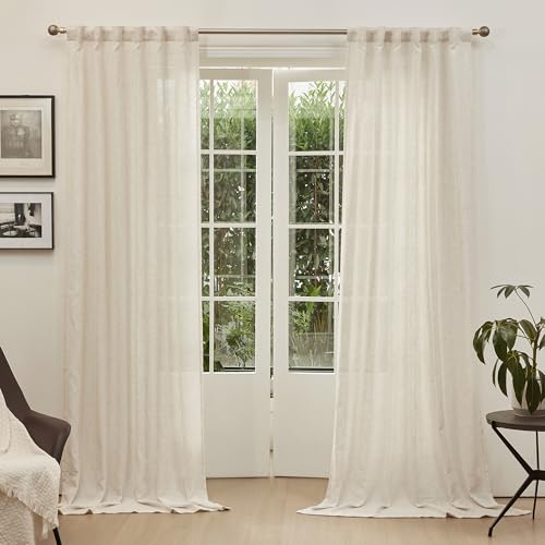 Linen Curtains for Sliding Door (50"W x 95"L (Pack of 2) / Linen)